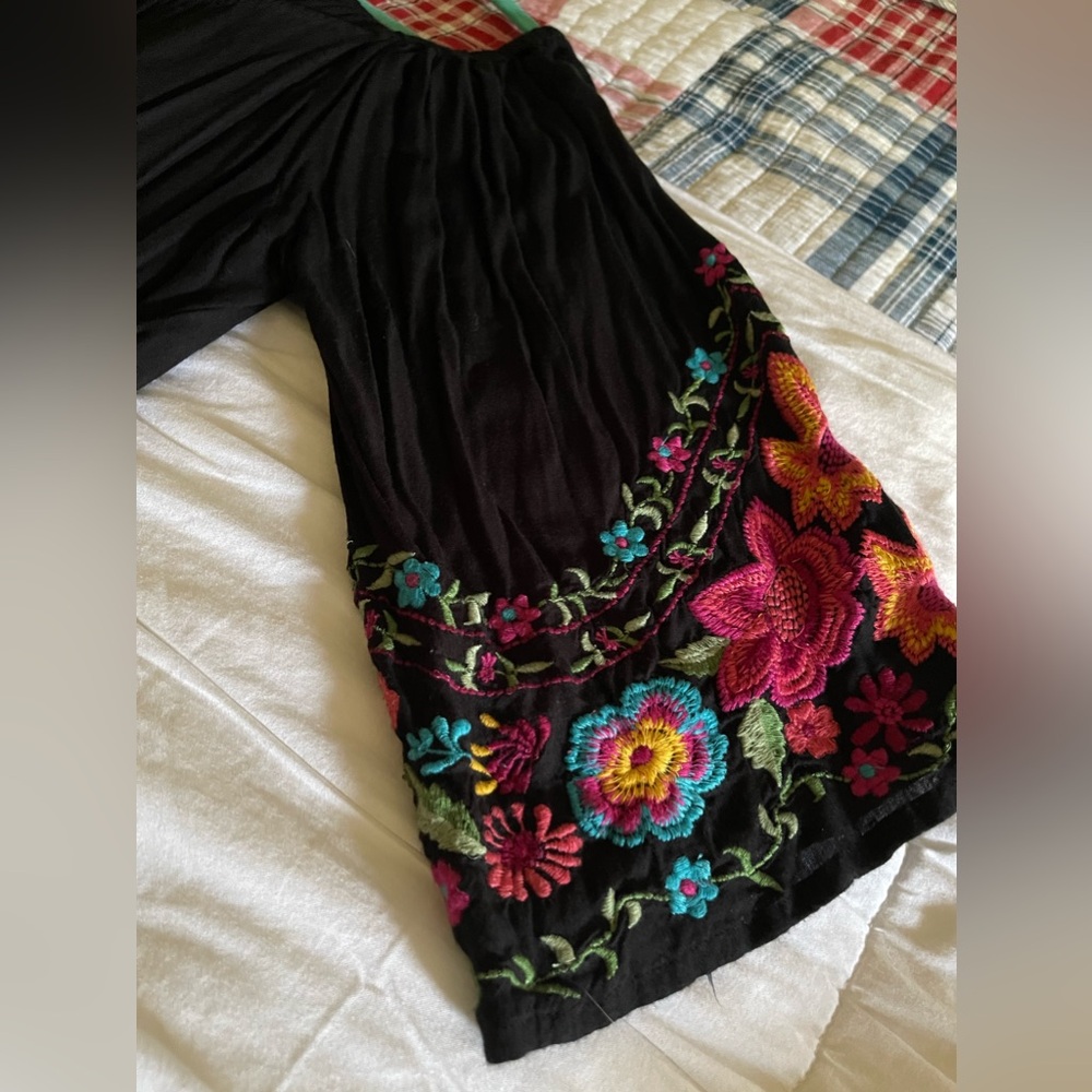 Avani del amour Beautiful Boutique Black Embroidered Blouse… Sz XL 🖤 - Picture 6 of 13